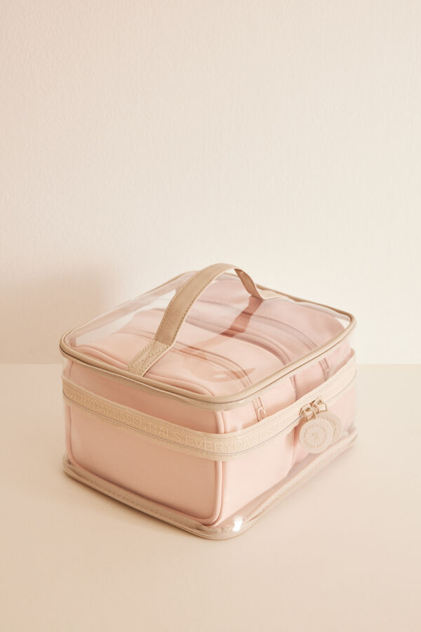 Womensecret Pakiranje s 3 ružičaste toaletne torbice Kaki