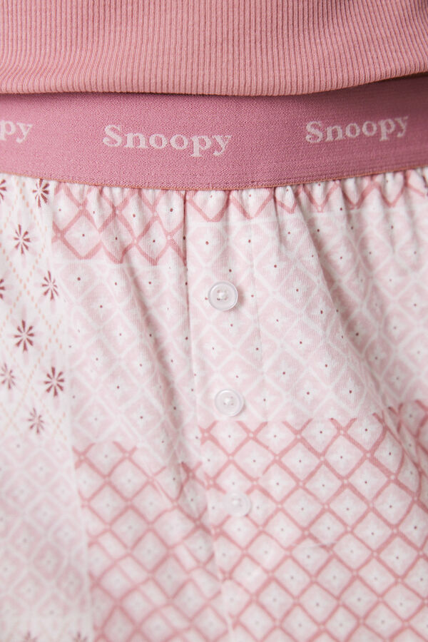 Womensecret Pyjama en coton Snoopy rose rose