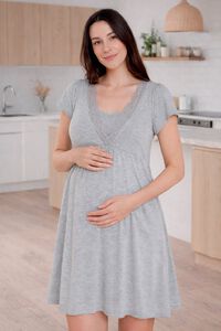 Ohma! Short-sleeved nursing nightgown