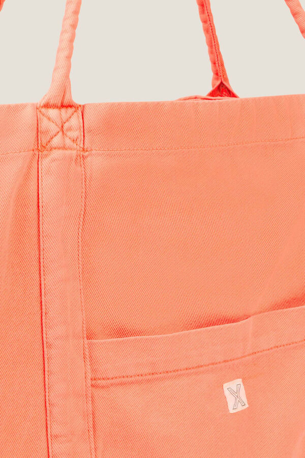 Textura Neon cotton twill bag Koralna