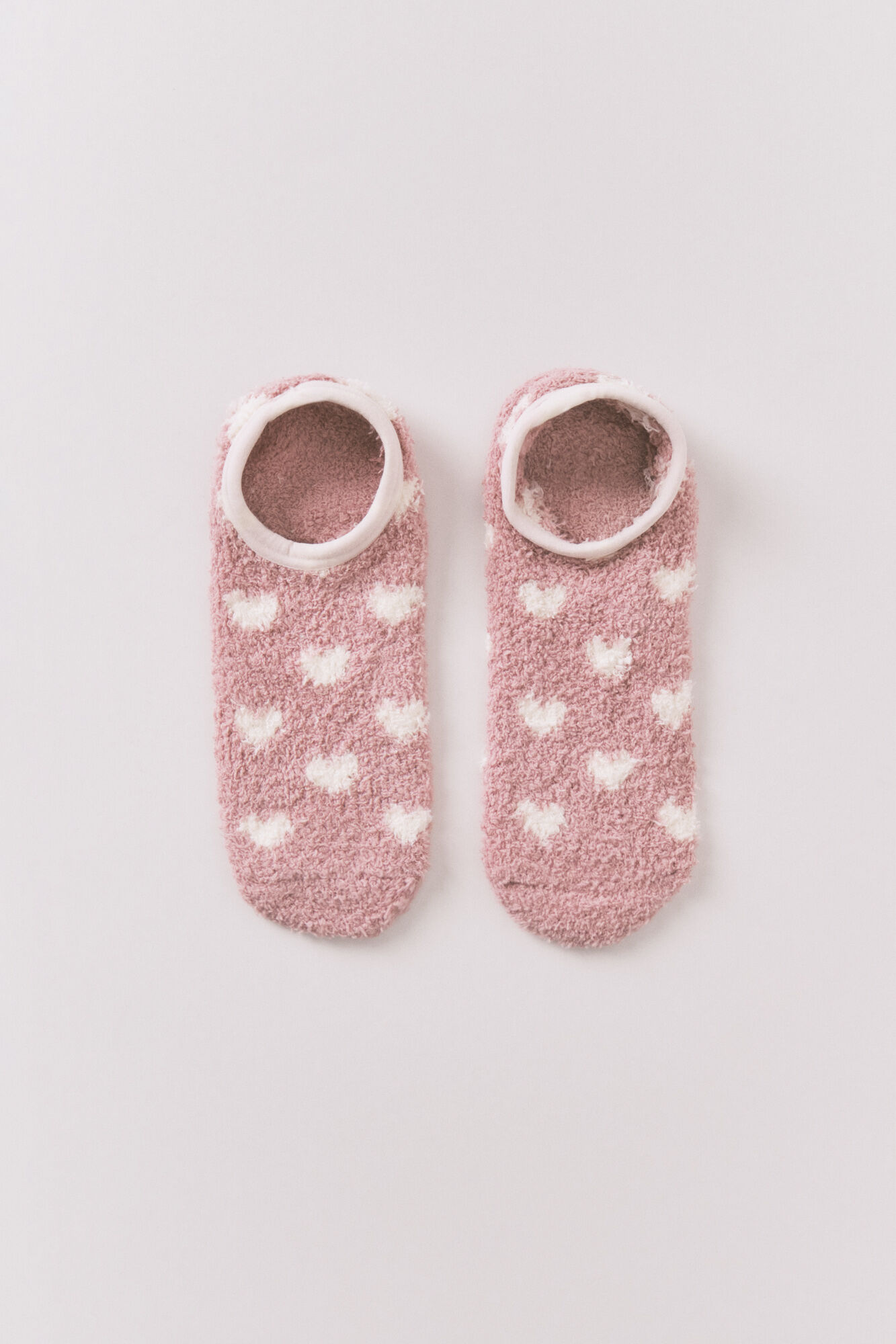 Women'secret Calcetines slip on corazones rosa