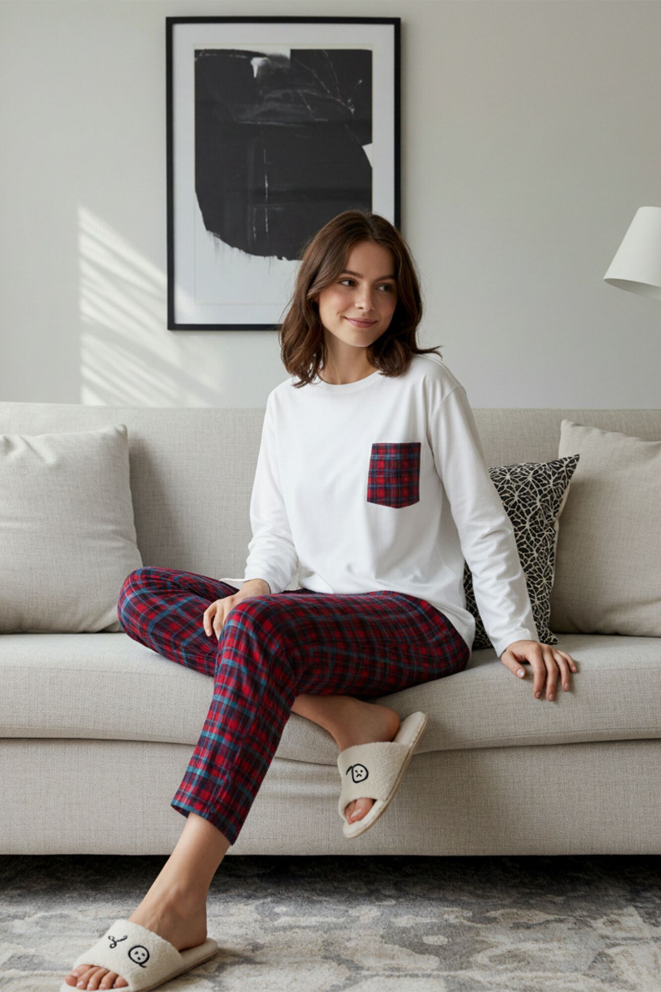 Trendyol Conjunto de pijama cuadros 