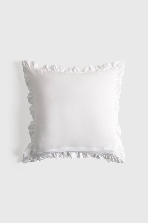 Textura Housse de coussin matelass&eacute;e surpiqu&eacute;e blanc
