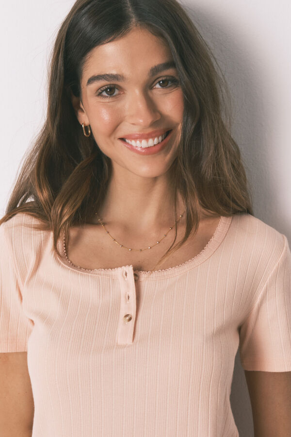 Women'secret Pink yellow cotton print capri pyjamas red