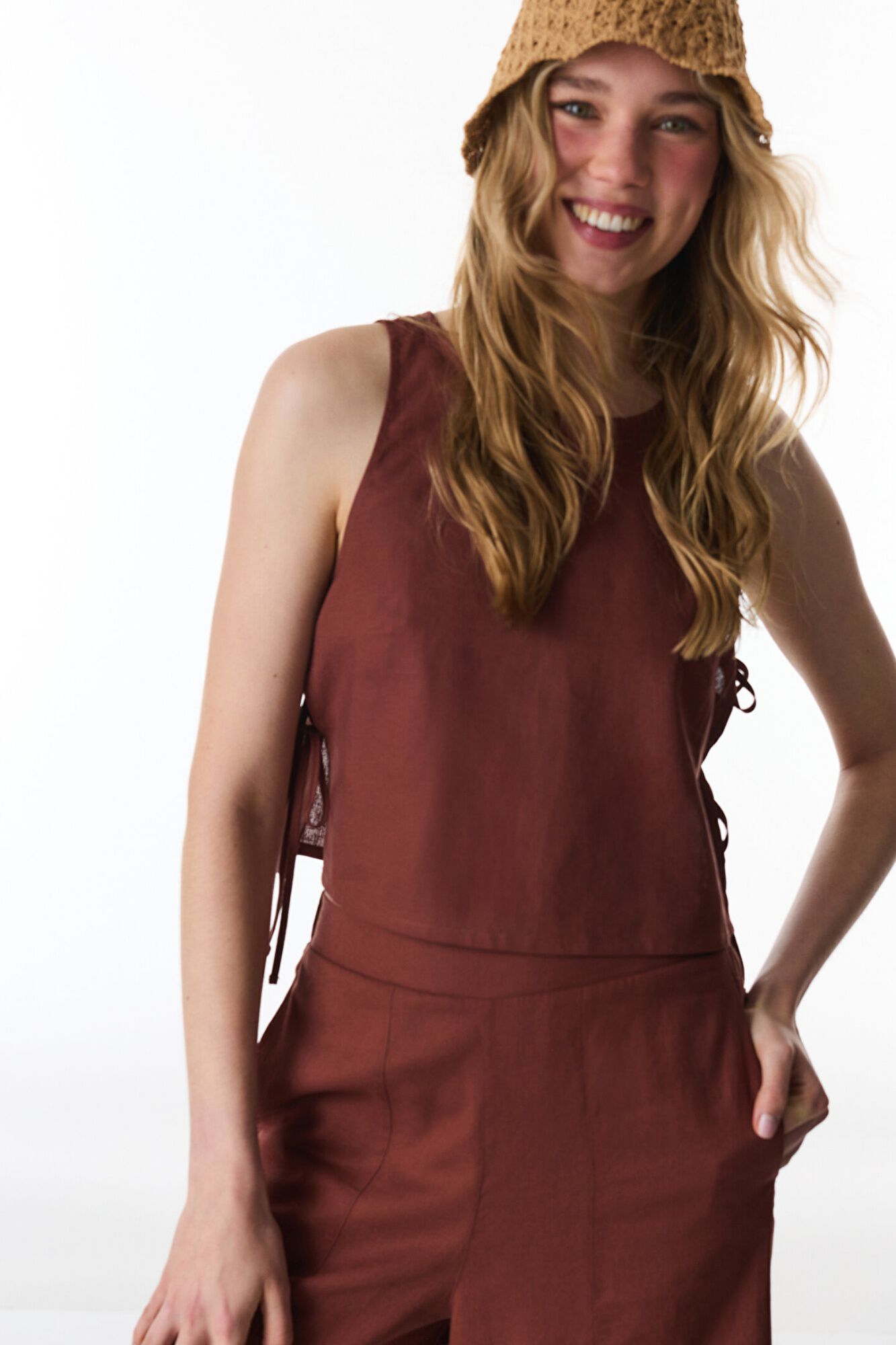 Penti Top de playa nudos laterales