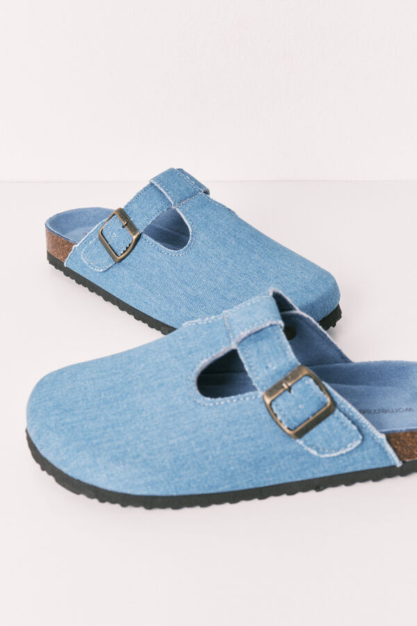 Women'secret Plave zatvorene BIO papuče od teksasa Plava