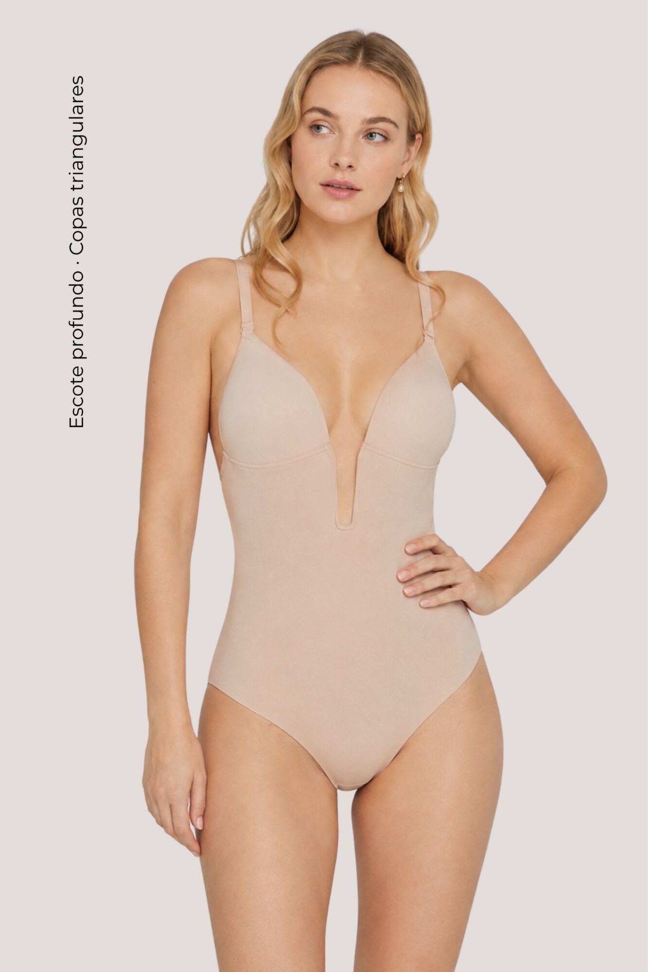 Ivette Bridal R&uuml;ckenfreier Body mit tiefem Nude-Ausschnitt