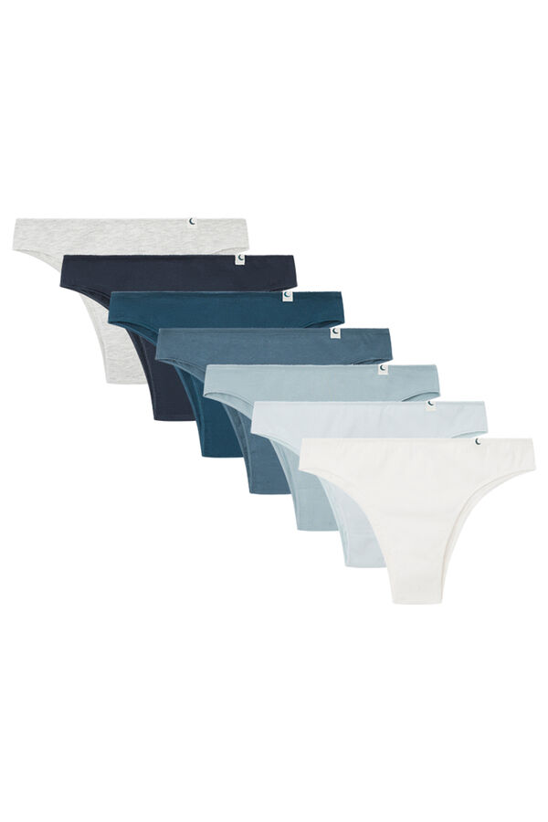 Womensecret 7-pack of cotton Brazilian panties with moon white