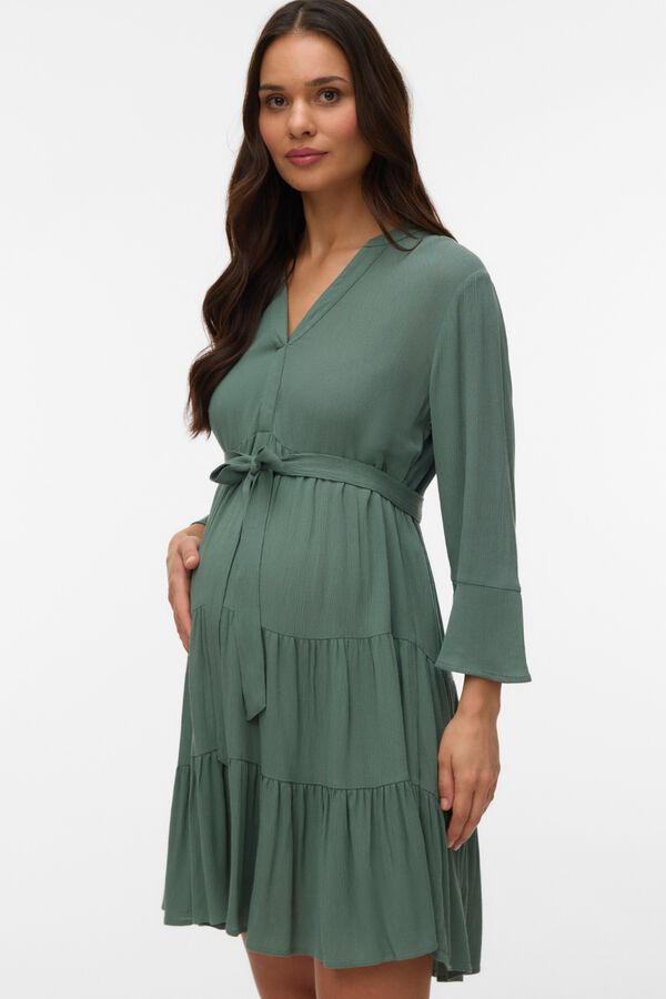 Mamalicious Maternity and breastfeeding midi dress green