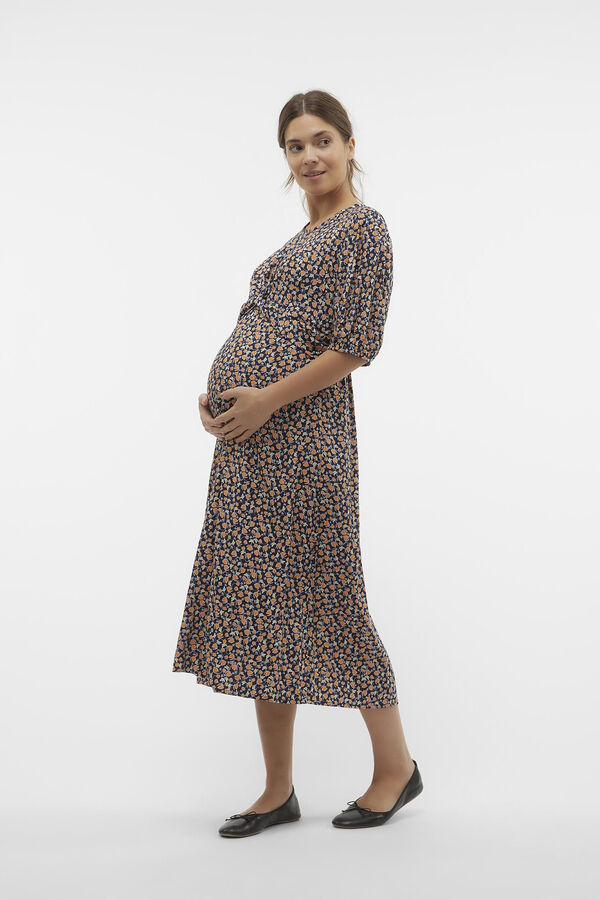 Womensecret Midi maternity dress with 2/4 sleeves Plava