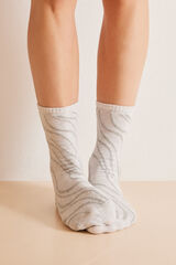 Womensecret Pakiranje s 3 para visokih valovitih pamučnih čarapa S uzorkom