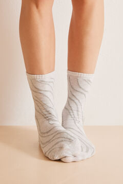 Womensecret Lot 3 paires de chaussettes longues coton vagues imprimé