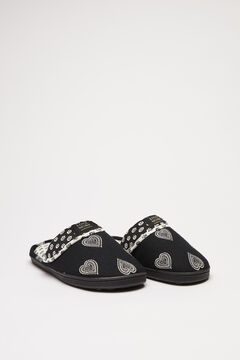 Womensecret Black hearts slippers printed