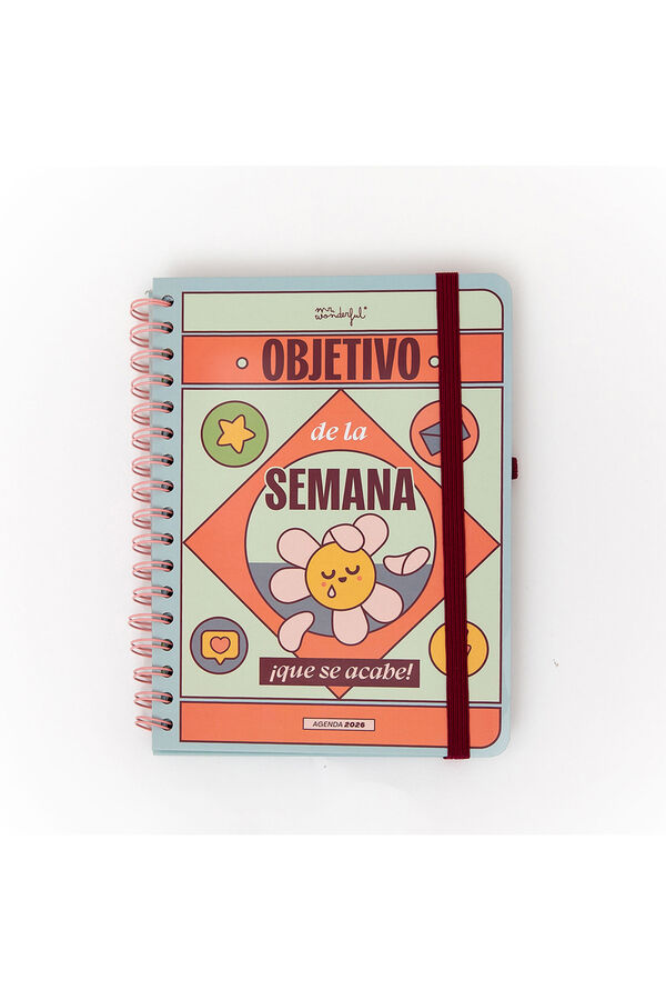 Mr. Wonderful Set de Agenda Wonder peque&ntilde;a 2026 Semanal + boli - Objetivo de la semana: &iexcl;que se acabe! estampado