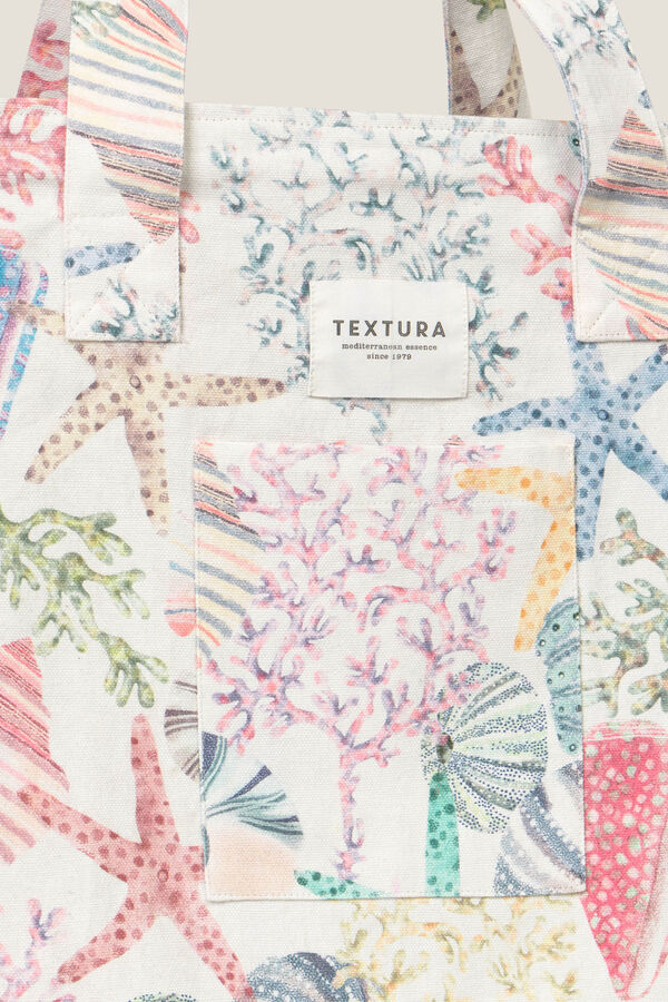 Textura Strandkorb in Bast -Optik Blau