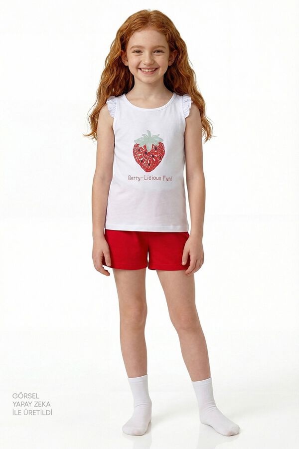Penti Pack 2 pijamas cortos infantiles fresas rojo