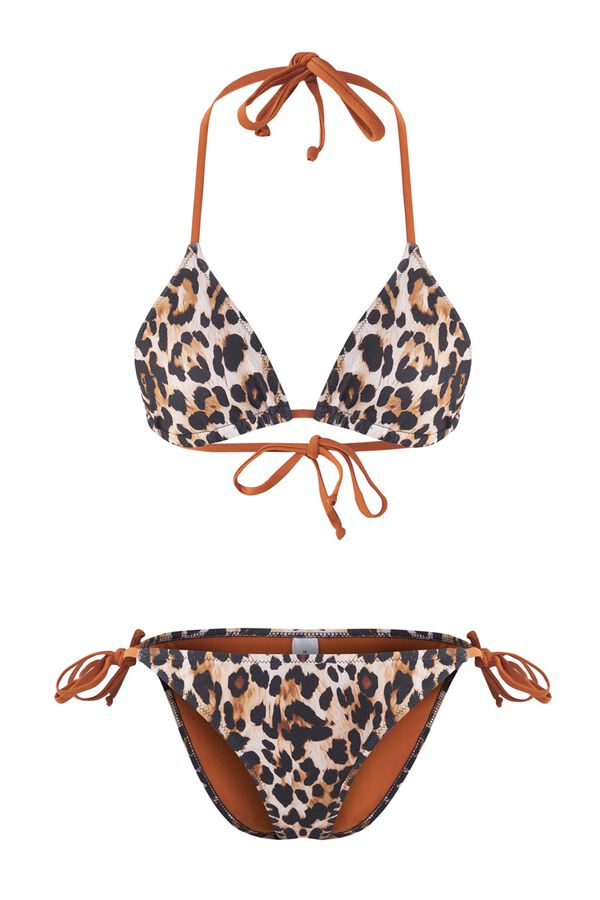 Trendyol Animal print triangle bikini set printed