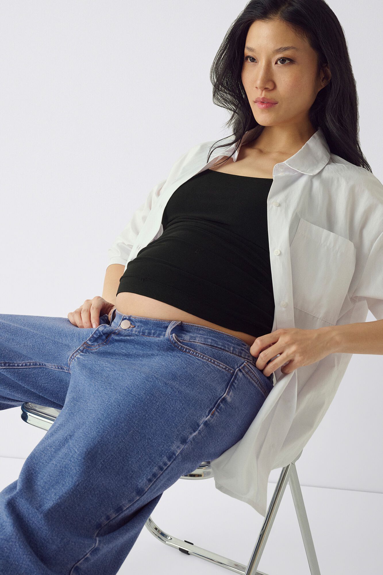 Only Maternity Top sem costuras sem mangas maternity