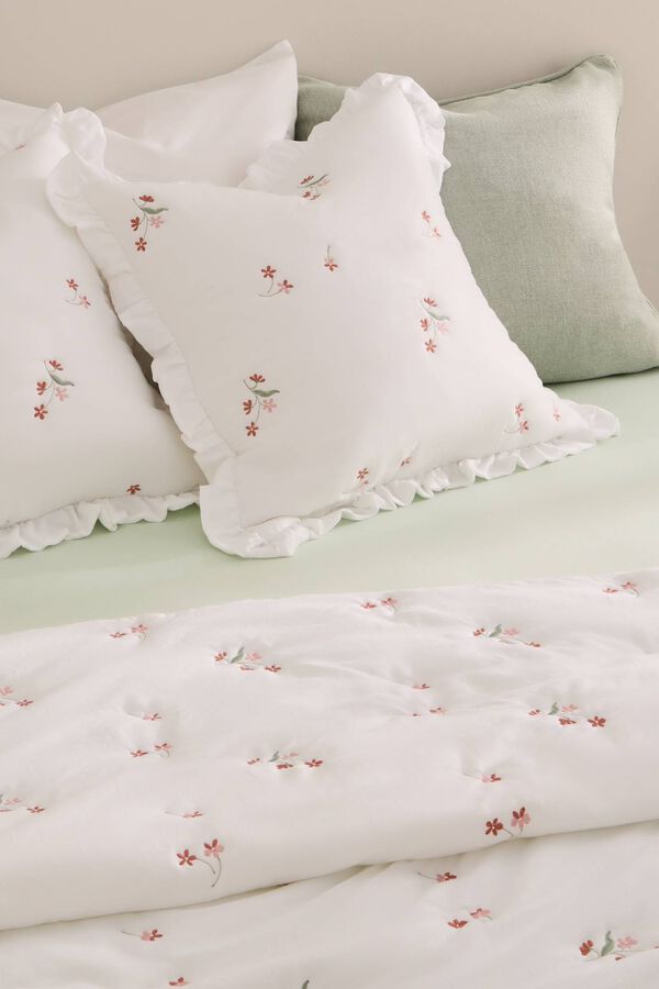 Textura Couette unie r&eacute;versible blanc