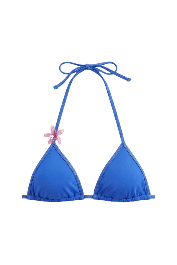 Women'secret Plavi lurex trouglasti top bikini Print