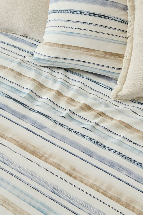 Womensecret Watercolour striped sheet kék