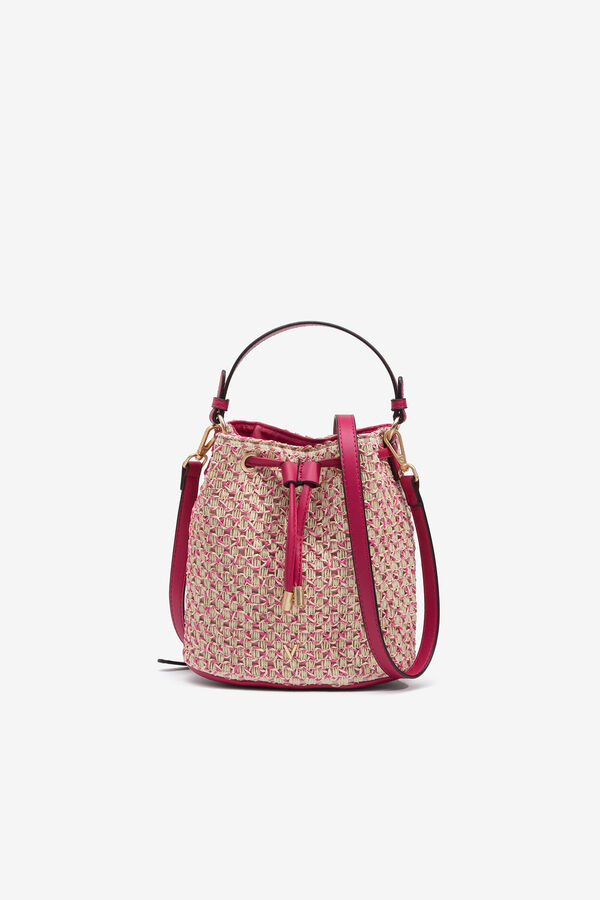 Womensecret Straw Effect Bucket Bag pink