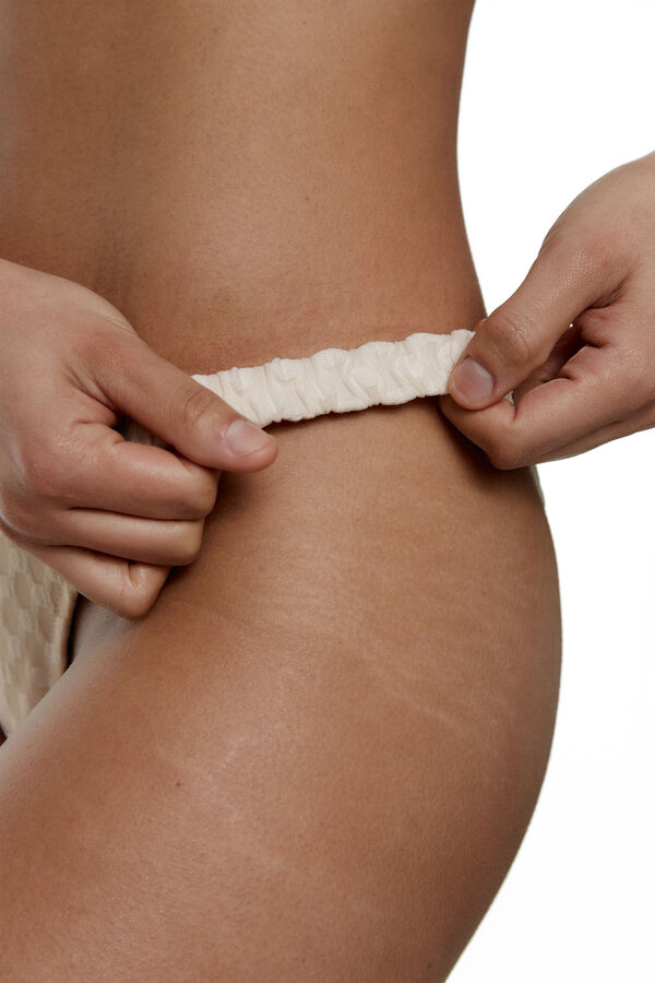 Womensecret Cream Brazilian bikini bottoms with gathered sides barna