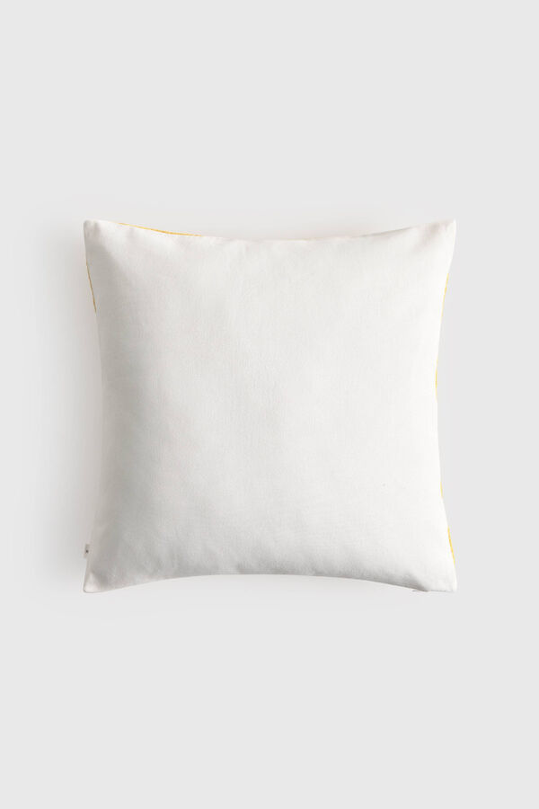 Textura Embroidered cotton floral cushion cover printed