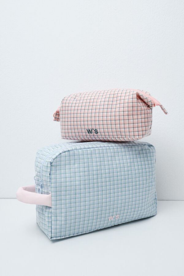 Women'secret Plaid large vanity case with handle printed