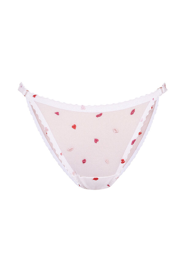 Womensecret Classic multi-coloured embroidered panty beige