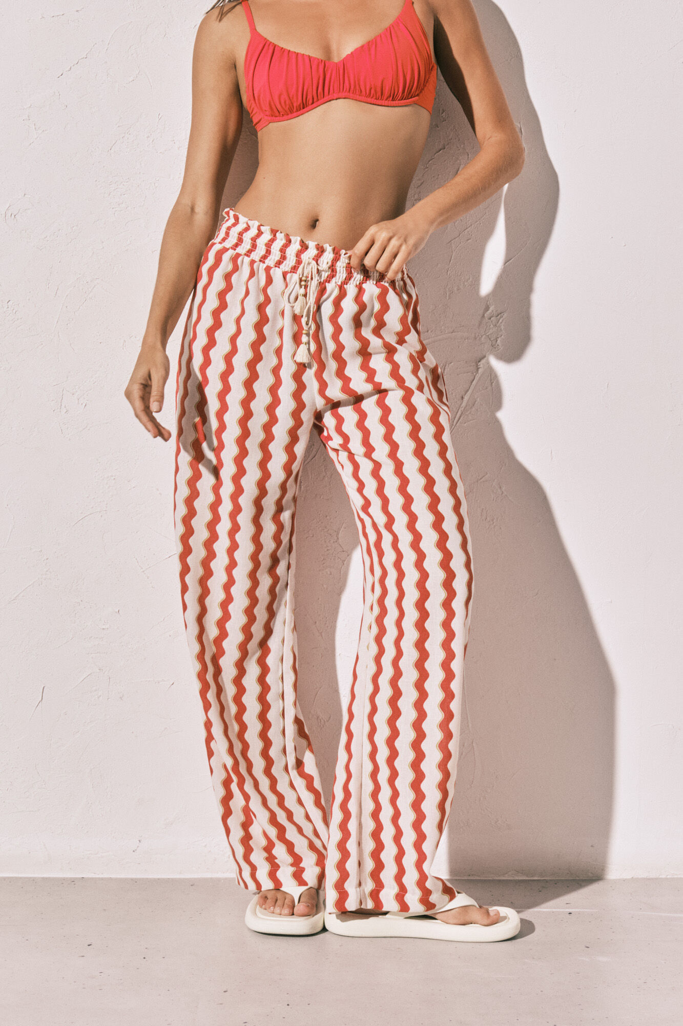 Women'secret Printed textured long trousers