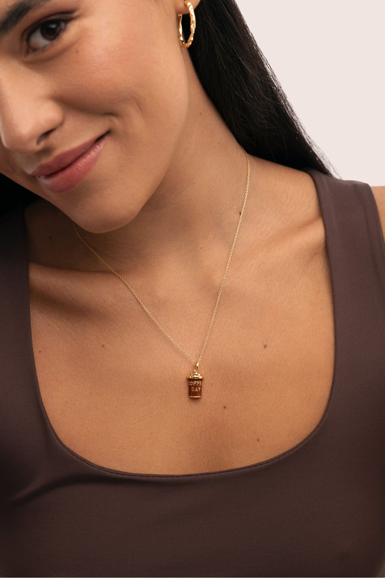 Singularu Kaffee-Charm vergoldet