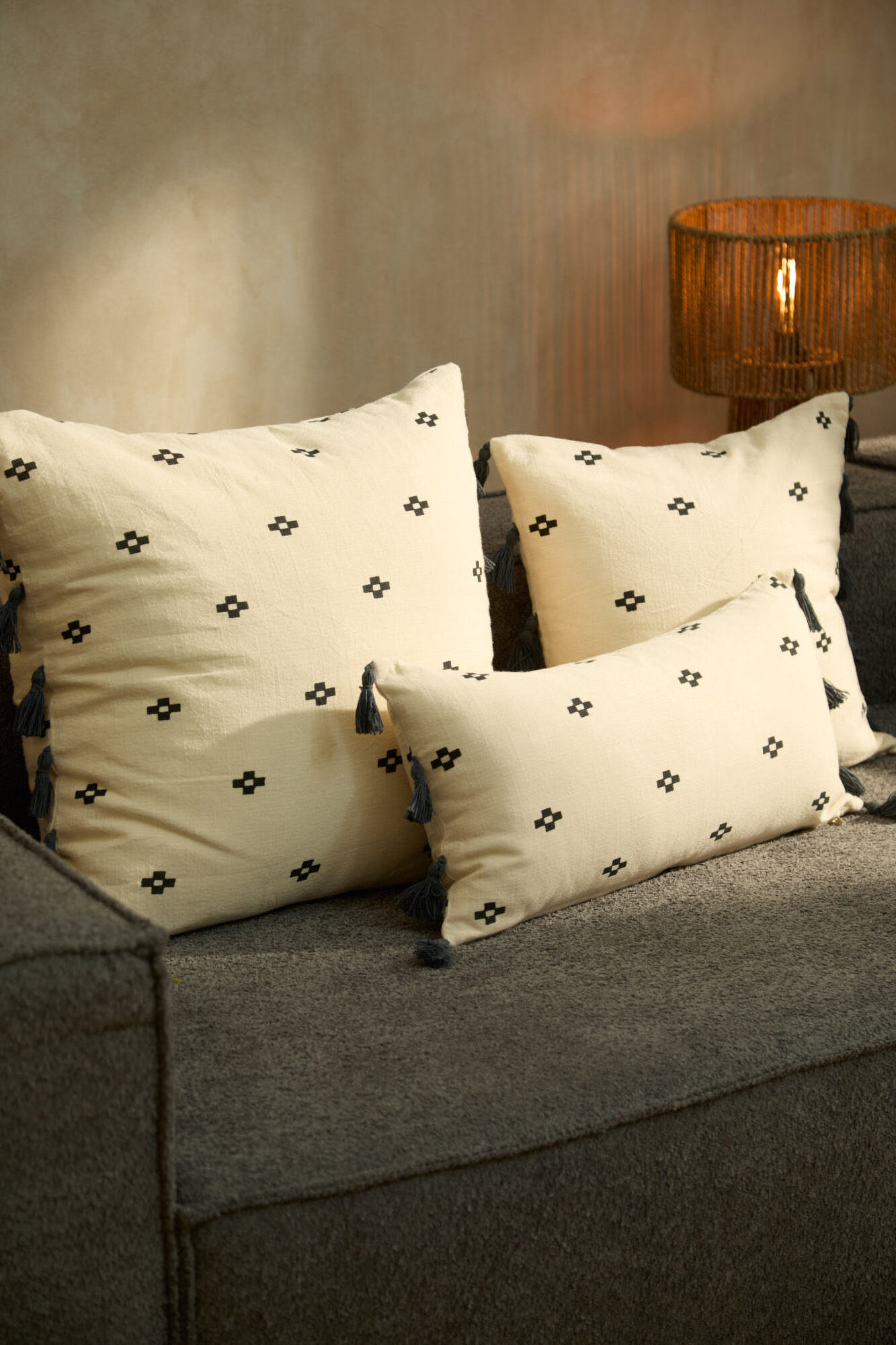 Calma House Funda de coj&iacute;n cuadrada de algod&oacute;n Kobe