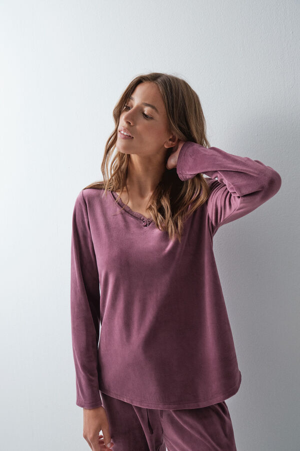 Women'secret Pyjama long bordeaux rouge
