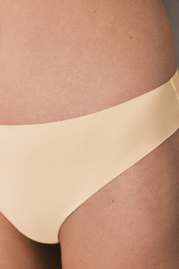 Women'secret Micro string en microfibre jaune imprim&eacute;