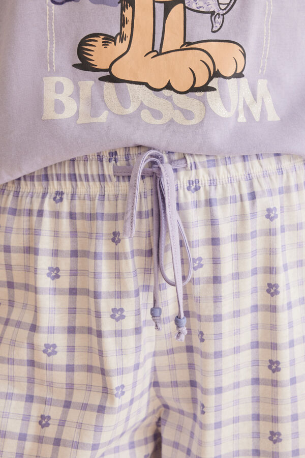 Womensecret Pyjama 100 % Baumwolle Lila Garfield Rosa