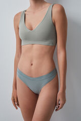 Women'secret Tanga frunce verde green