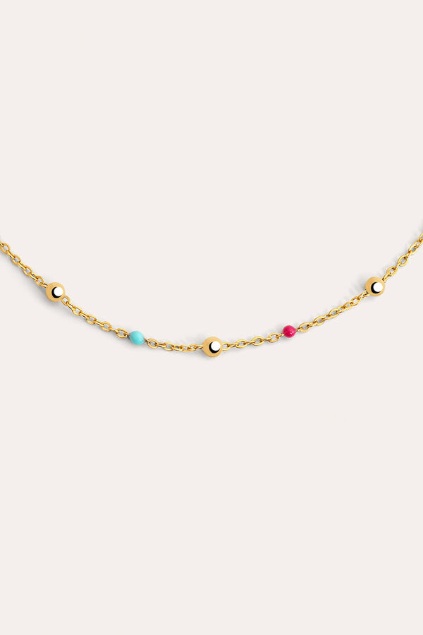 Womensecret Dots L Enamel Colours gold-plated steel necklace printed
