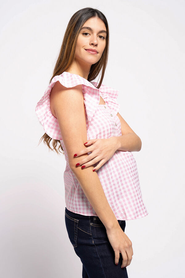 Womensecret Gingham maternity blouse pink