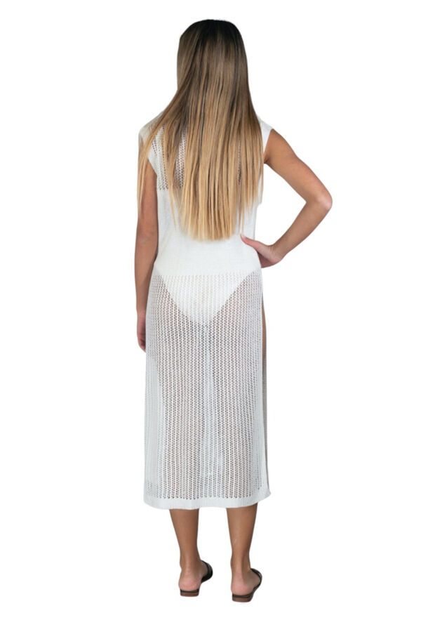 Kbas Vestido crochet poliester blanco