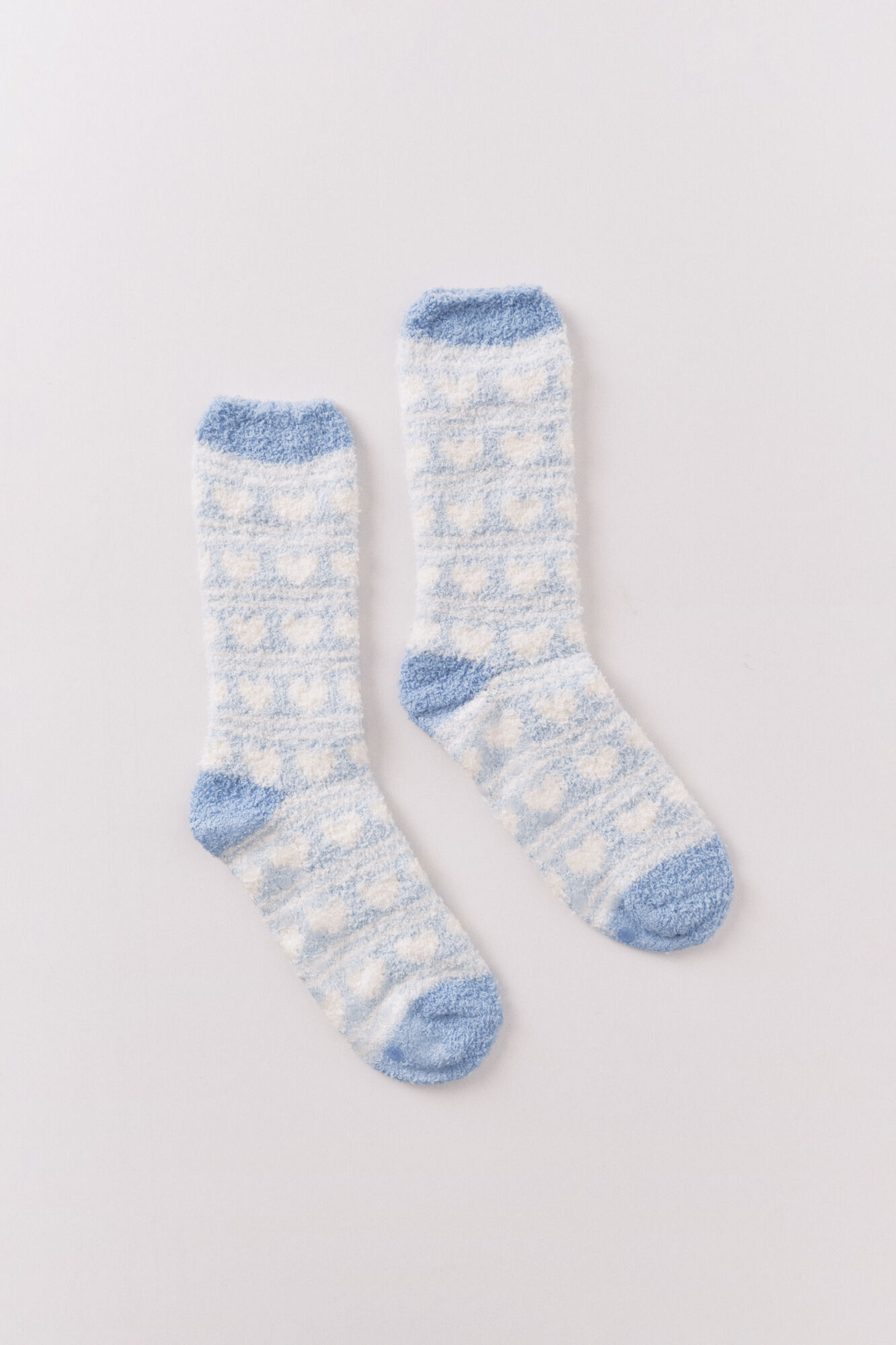 Women'secret Long hair socks with blue heart print
