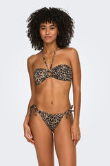 Only Leopard bandeau bikini top nude