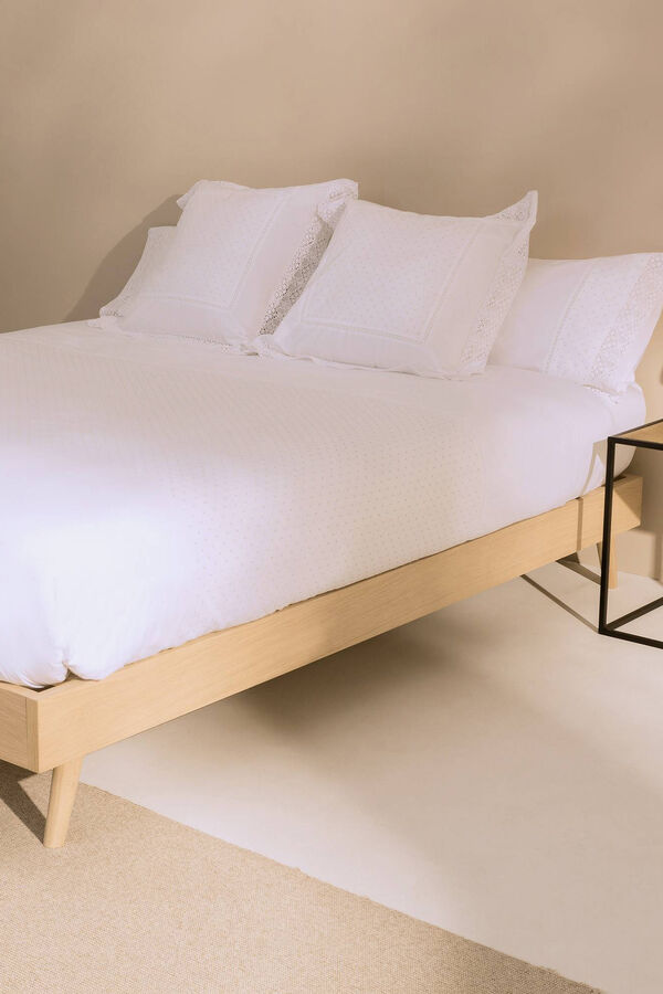 Womensecret Bettbezug Baumwollperkal Stickerei. Bett 150-160 cm. Weiß
