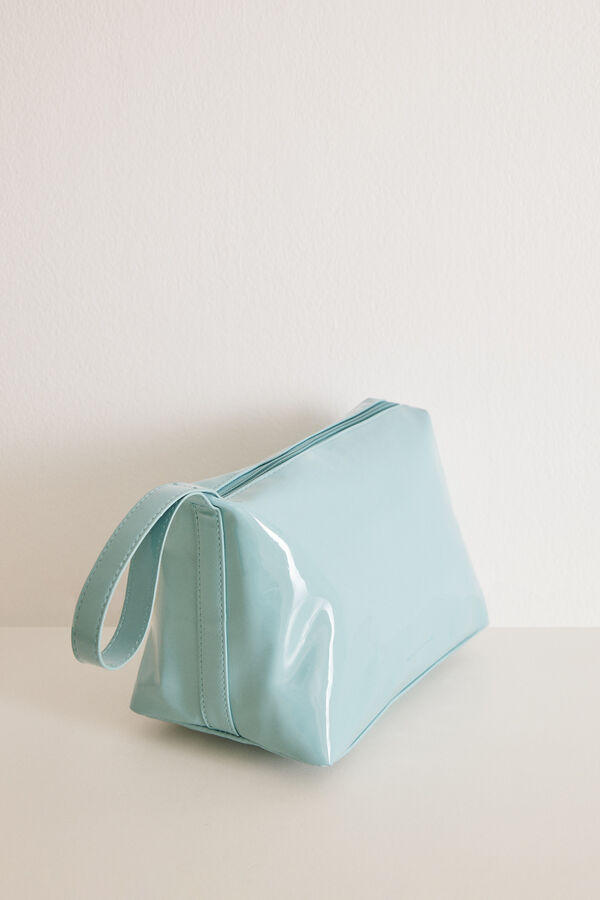 Womensecret Plava toaletna torbica srednje veličine s cvjetićima i ručkom Plava
