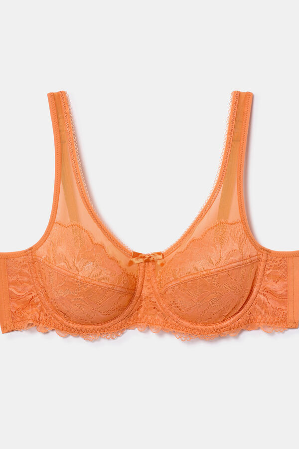 DIM Generous Essential lace High Support Bra  Narandžasta