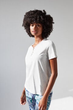 Womensecret Grey cotton short-sleeved top grey