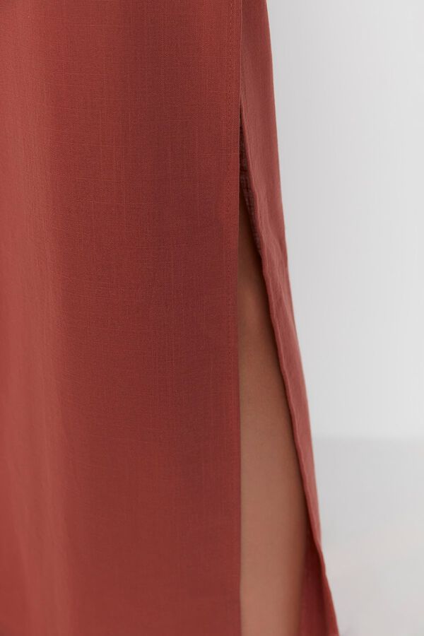 Trendyol Pantalones cintura alta aberturas naranja