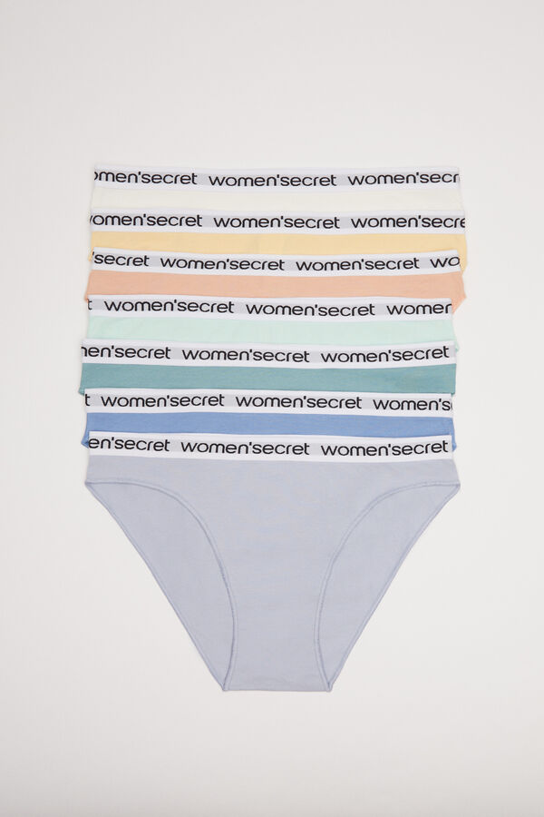 Womensecret 7-pack logo cotton panties white