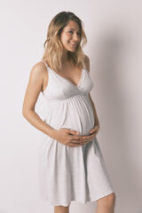 Women'secret Grey straps maternity nightgown grey
