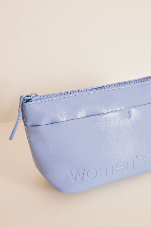 Womensecret Bolsa pequena de toalete azul envernizada azul